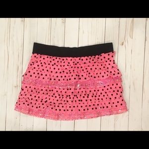 Justice Pink Skort with Black Polka Dots Size-14